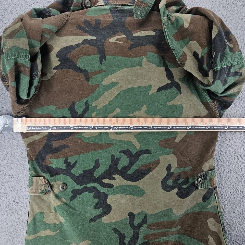 Army Shirt Men's Size Small Green Camo Woodland Combat Military Button Up‎ Sz S